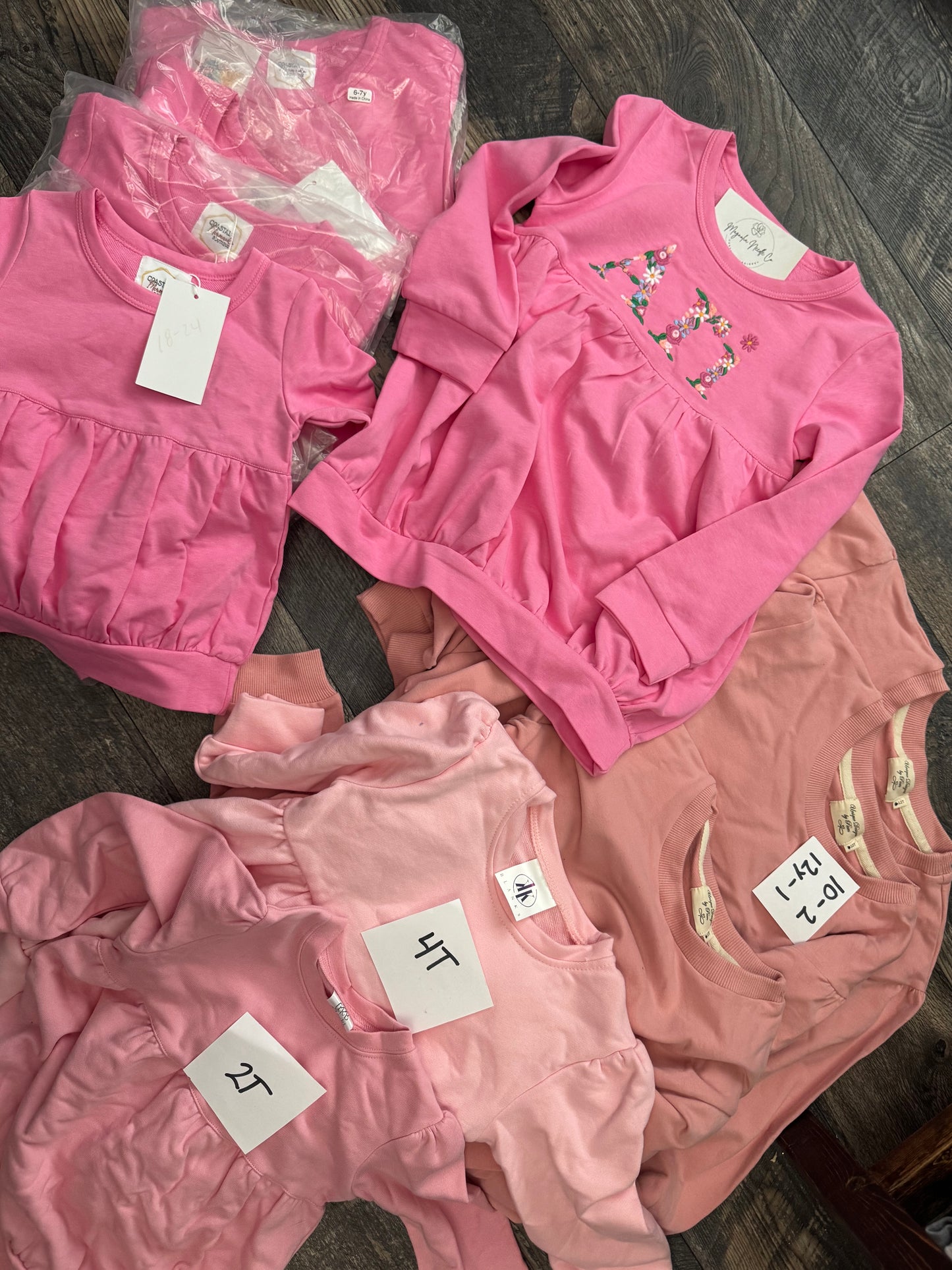 Girls monogrammed bubble sweatshirts