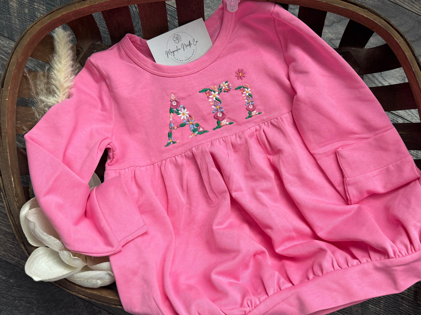 Girls monogrammed bubble sweatshirts