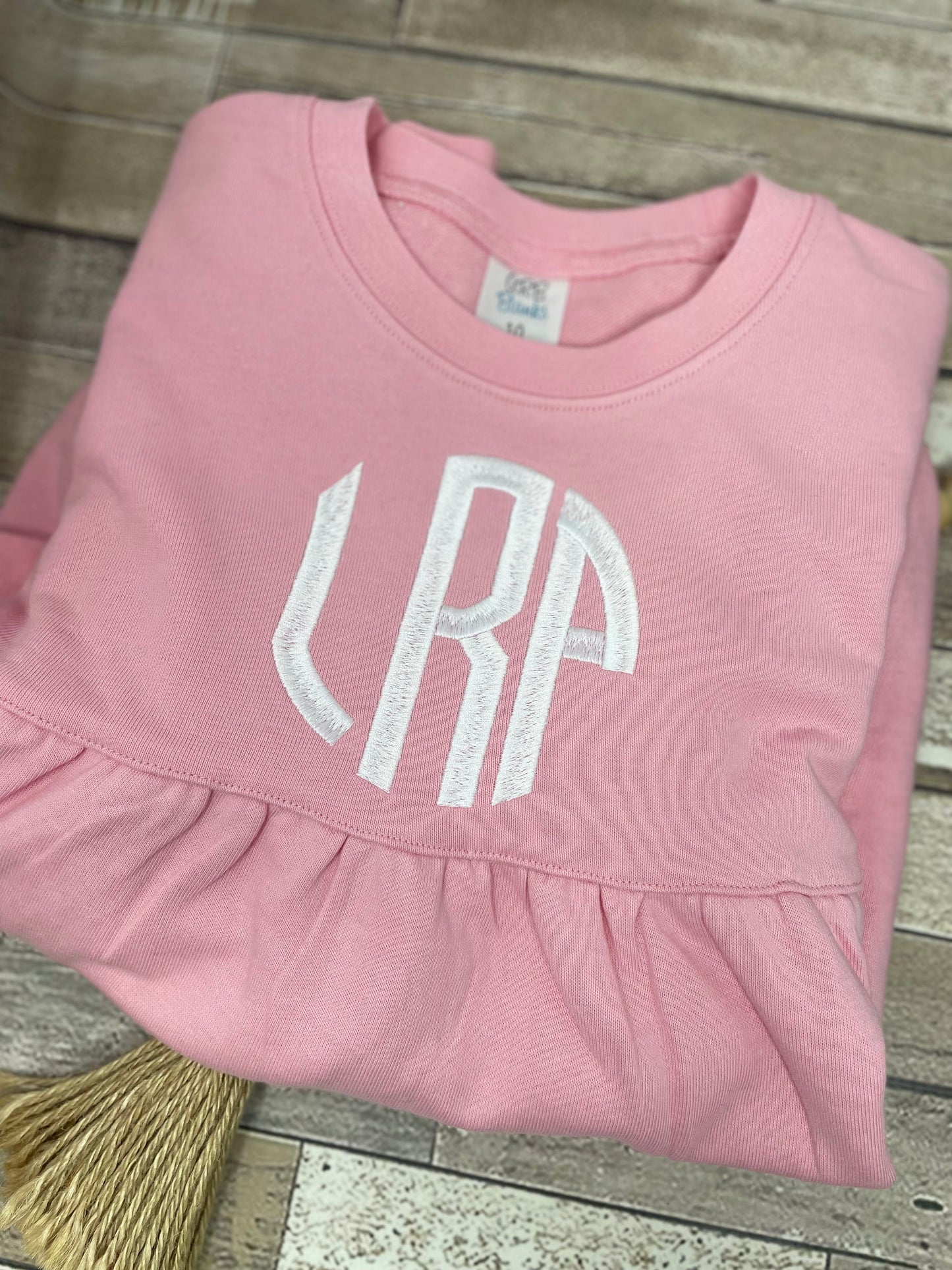 Girls monogrammed bubble sweatshirts