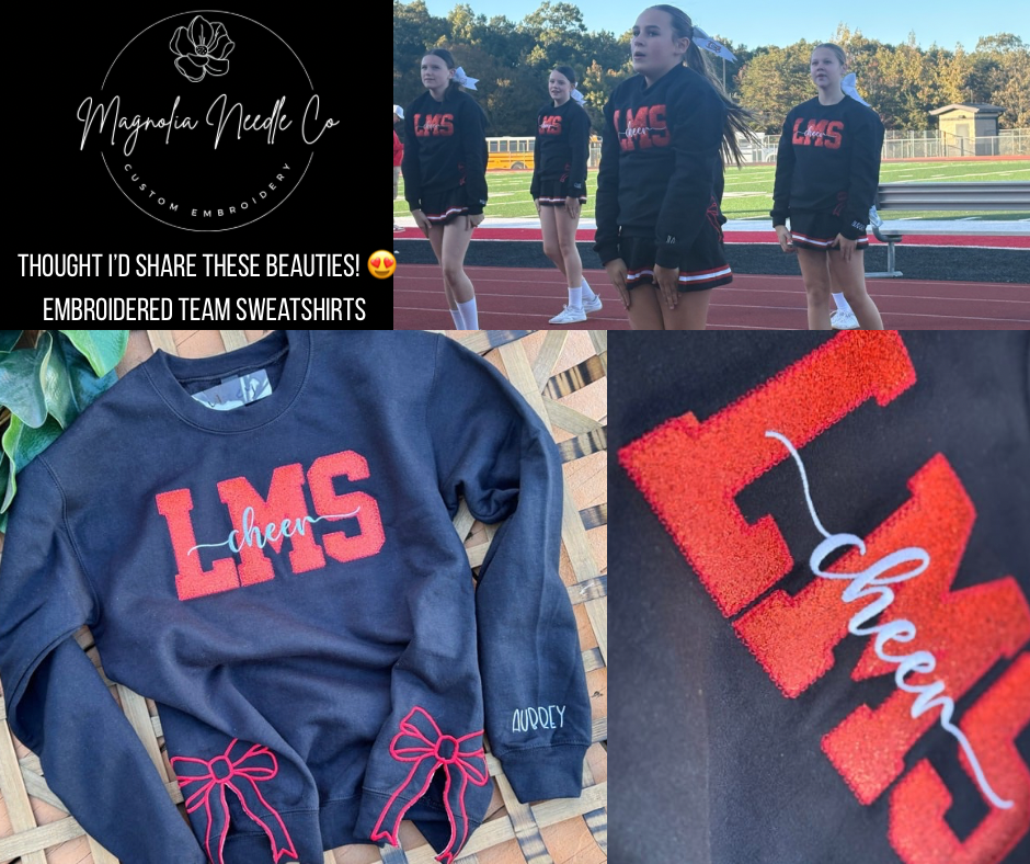 Customizable embroidered team sweatshirts!