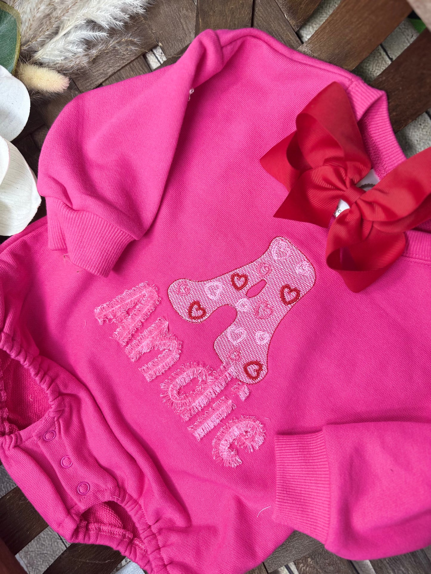 Girls fringe and hearts valentines day shirt