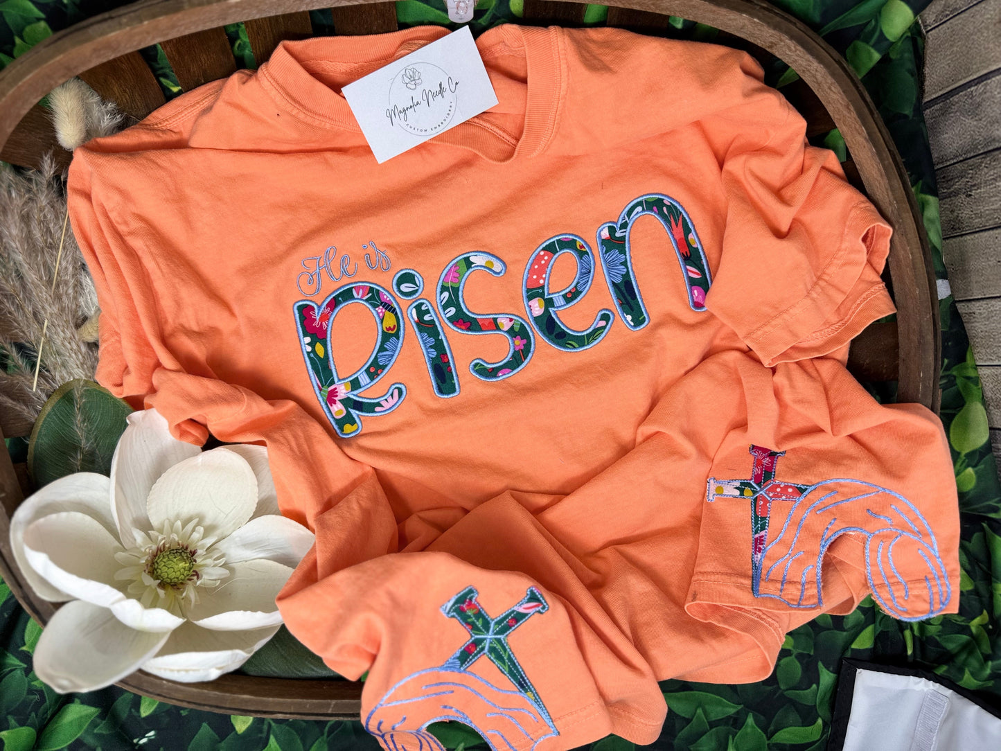 Easter Risen Applique t-shirt with side seam detail
