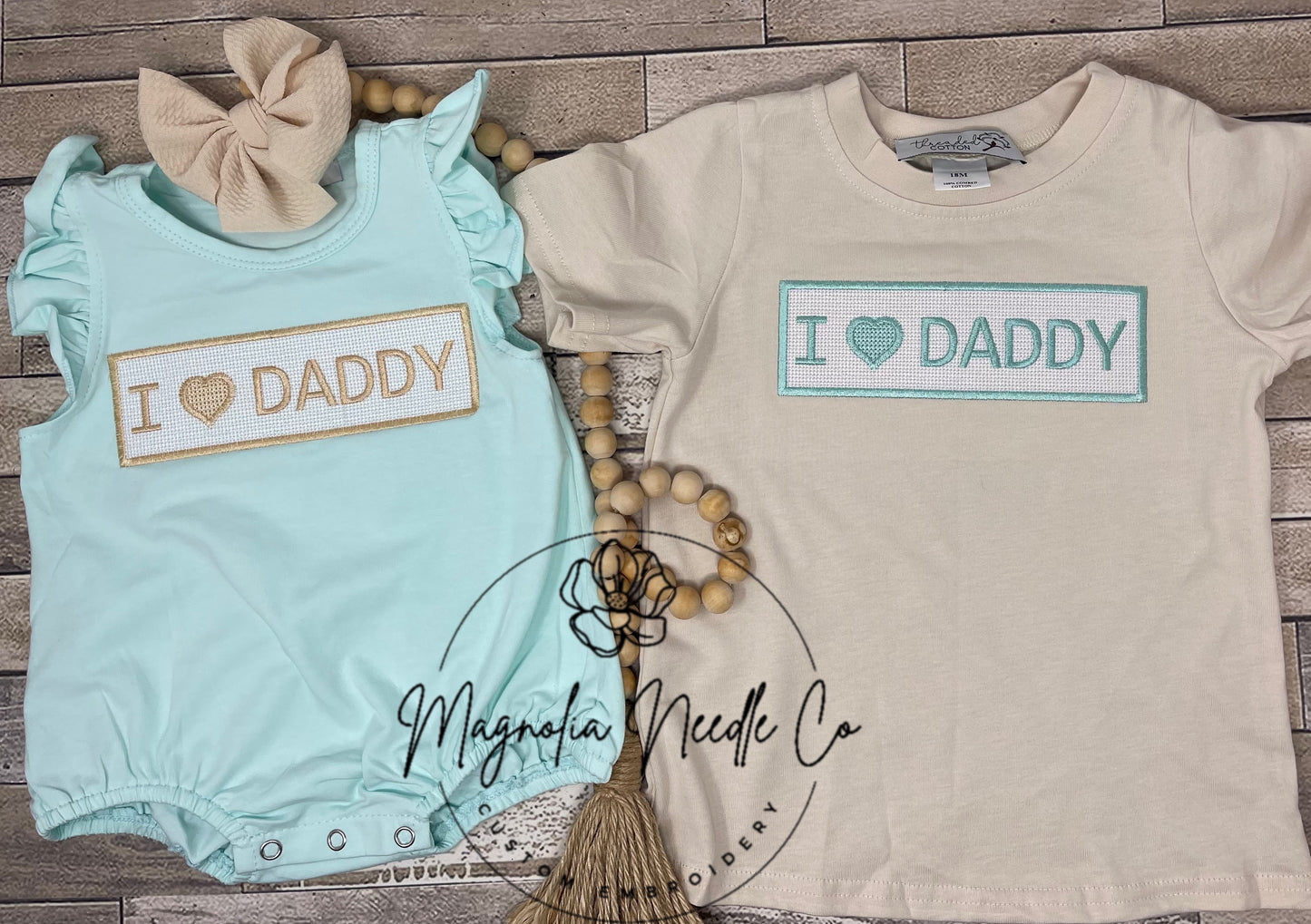 I love Daddy embroidered shirt