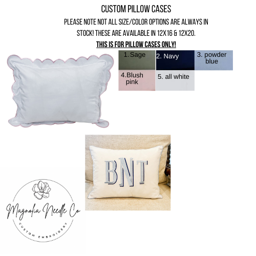 custom embroidered pillow cases